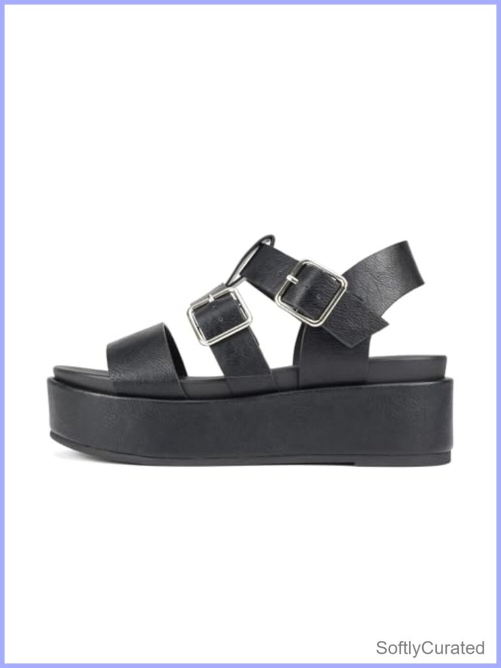 Women's Flatform Multi Strap Buckle Open Toe Platform Wedge Sandals